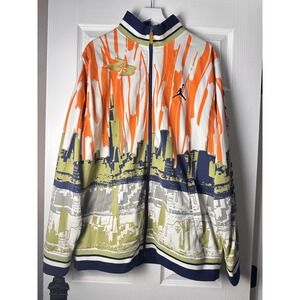 Vintage Men's Y2K Nike Air JORDAN Chicago Skyline Jumpman Full Zip Jacket 3XL